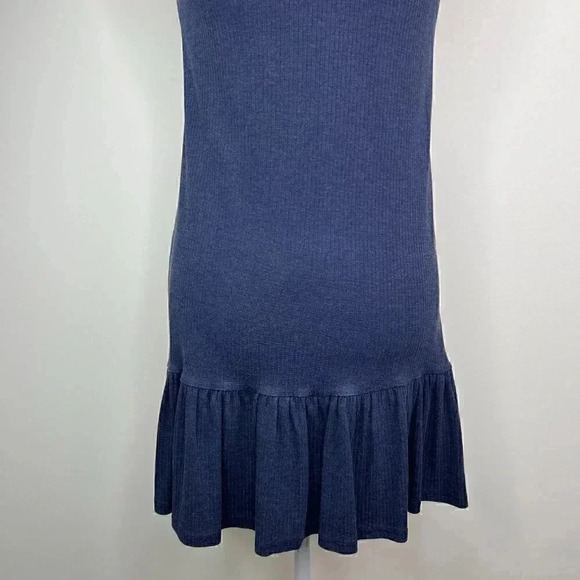 True Craft Navy Blue Casual Keyhole Dress - Ruffle & Sleeveless Small - Cut-Out - Picture 6 of 7